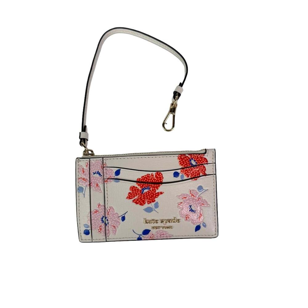 Kate Spade Morgan Dotty Floral Embossed Card Case Wristlet